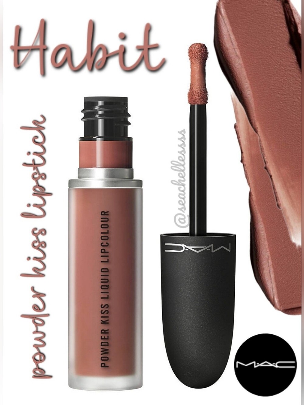 Habit Peachy Nude Powder Kiss Liquid Lipstick Mac Cosmetics Brand New In Box